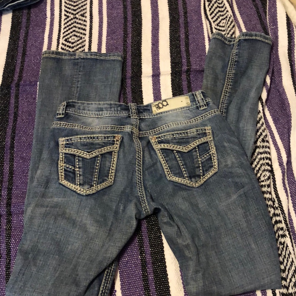 Low rise Rock and Roll Cowgirl Jeans. 28/36